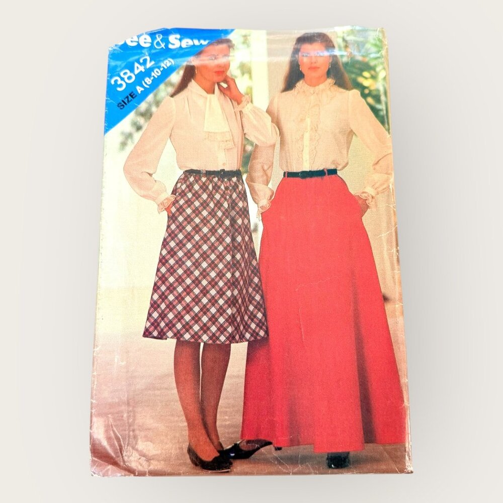 Vintage Butterick Sewing Pattern 3842 Misses Skirt Size 8-12